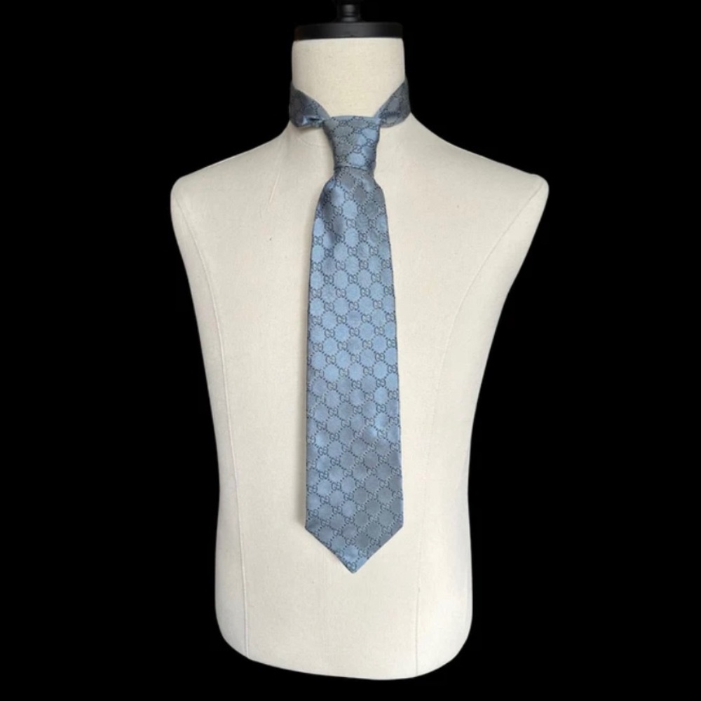 Tie, Gucci Slate Blue Necktie - Picture 2 of 4